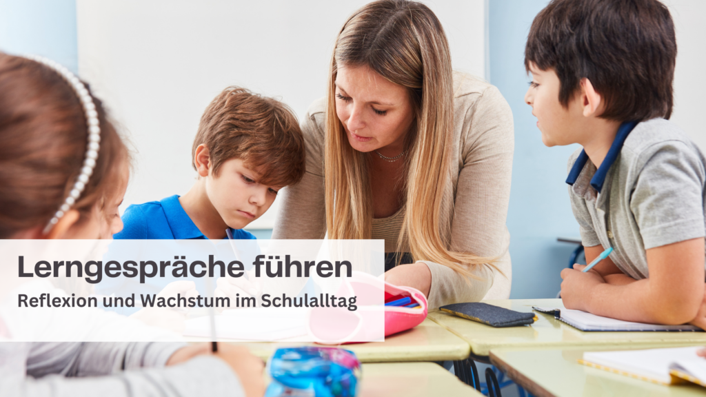 Lerngespräche im Schulalltag, Lehrerin leitet Schüler und Schülerinnen an